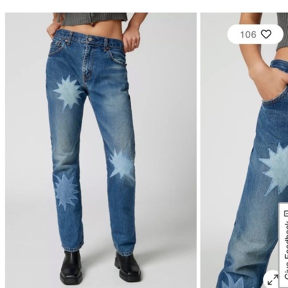 *NEW* Urban Renewal Levi’s Remade Pow Bubble Patch Jeans - Picture 2 of 16